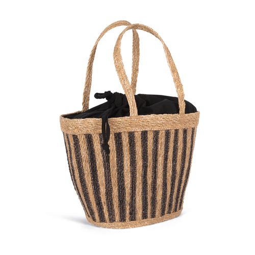 Sac panier rayé en jonc de mer - 2