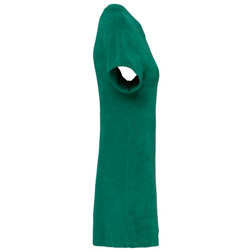 Vestido tipo camiseta ecorresponsable de rizo y hombros caídos mujer