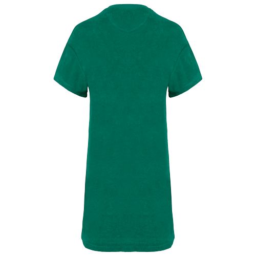 Vestido tipo camiseta ecorresponsable de rizo y hombros caídos mujer