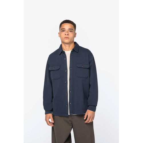 Surchemise écoresponsable délavée en molleton gratté homme - 1