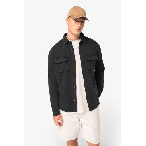 Surchemise écoresponsable délavée en molleton gratté homme - 1