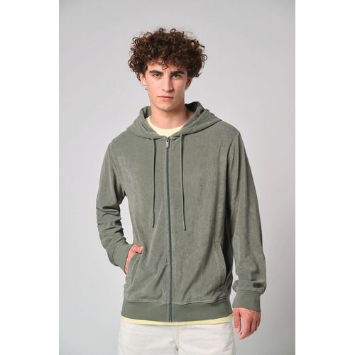 Sweat-shirt écoresponsable en éponge zippé à capuche homme - 1