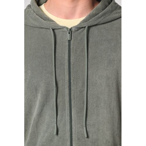 Sweat-shirt écoresponsable en éponge zippé à capuche homme - 7