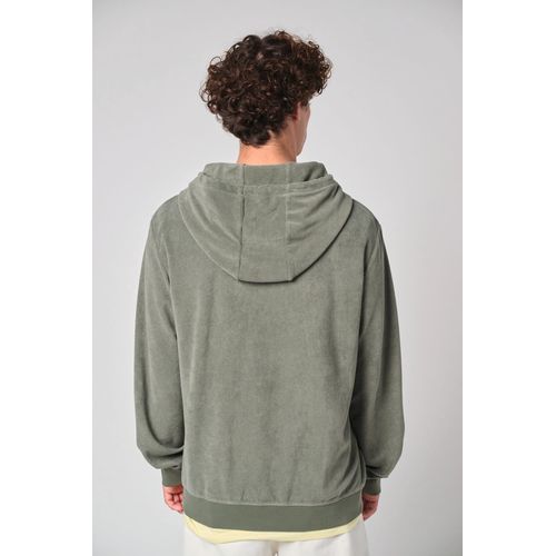 Sweat-shirt écoresponsable en éponge zippé à capuche homme