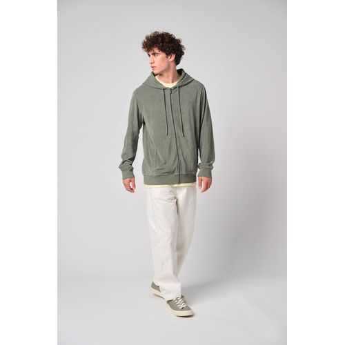 Sweat-shirt écoresponsable en éponge zippé à capuche homme
