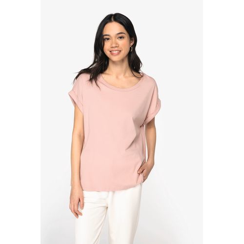 T-shirt écoresponsable manches à revers femme - 1