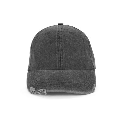 Casquette vintage effet déchiré - 6 panneaux - 12