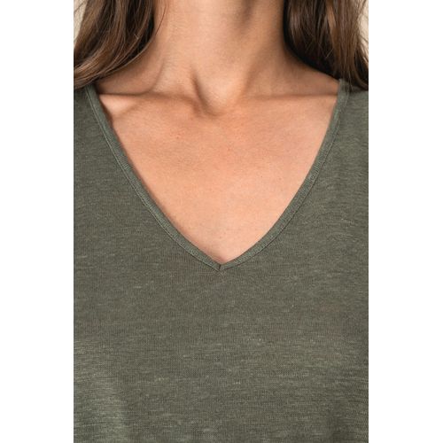 Combinaison en maille manches courtes en lin femme - 6