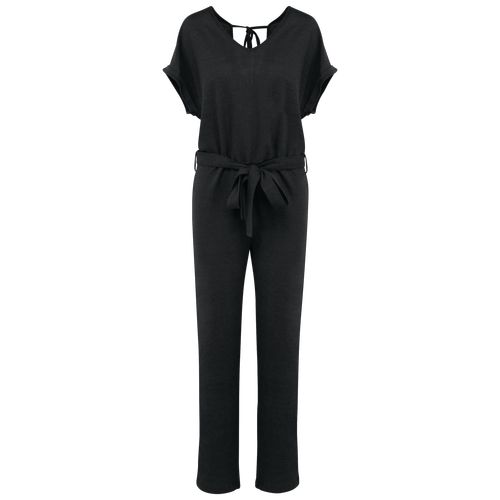 Combinaison en maille manches courtes en lin femme - 9