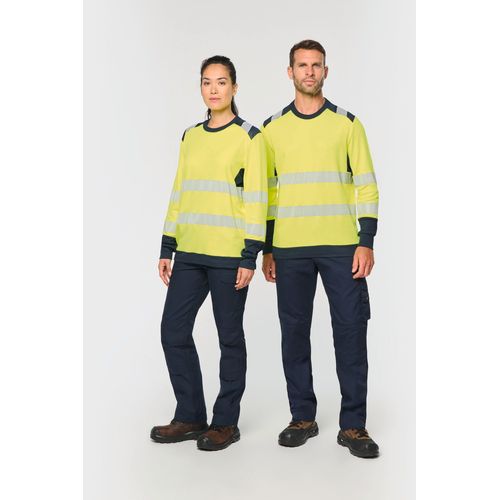 T-shirt de sécurité recyclé col rond manches longues unisexe - 1