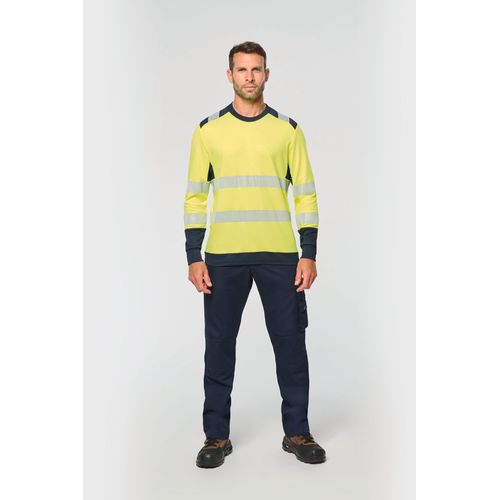 T-shirt de sécurité recyclé col rond manches longues unisexe thumbnail 4
