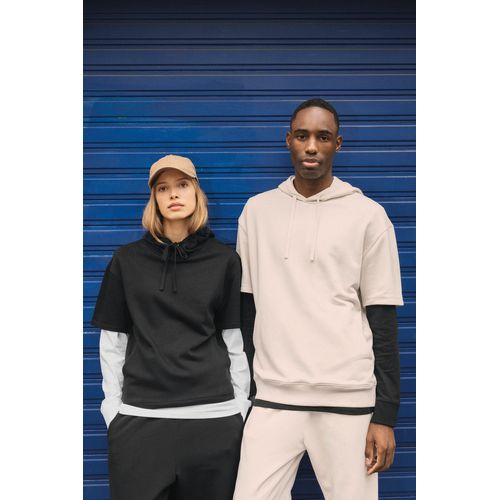 Sweat-shirt écoresponsable à capuche à épaules tombantes manches courtes French Terry unisexe - 5