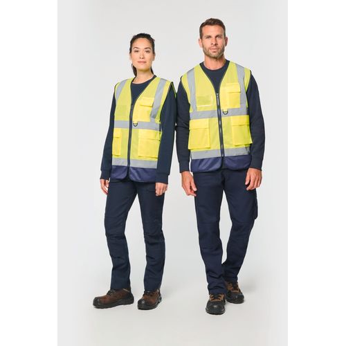 Gilet de sécurité haute visibilité recyclé avec zip unisexe - 1