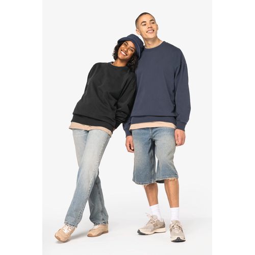 Sweat-shirt écoresponsable à col rond délavé oversize unisexe - 2