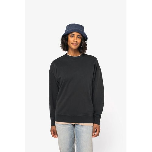 Sweat-shirt écoresponsable à col rond délavé oversize unisexe - 3