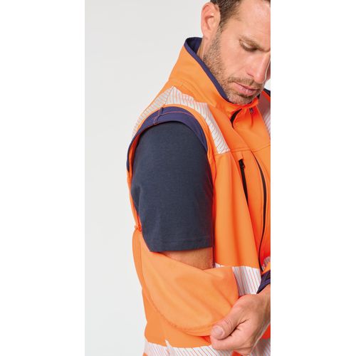 Veste softshell de sécurité recyclée avec manches détachables unisexe thumbnail 8