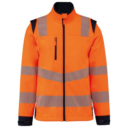 Veste softshell de sécurité recyclée avec manches détachables unisexe thumbnail 13