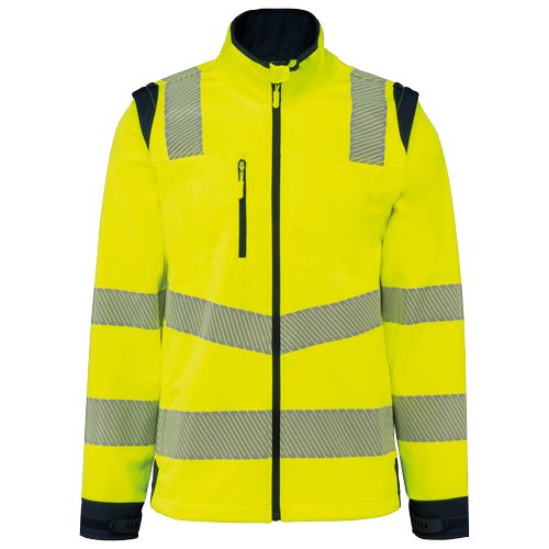 Veste softshell de sécurité recyclée avec manches détachables unisexe