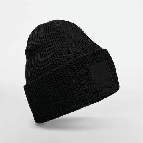Bonnet à large revers avec patch ton sur ton thumbnail 10