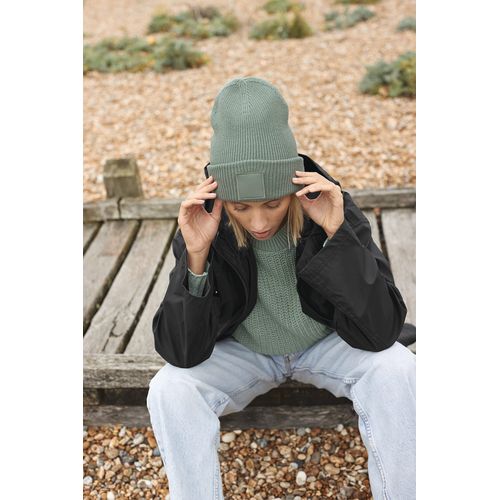 Bonnet à large revers avec patch ton sur ton - 1