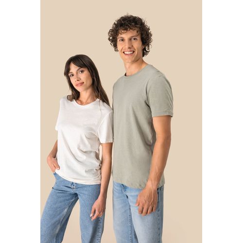 T-shirt écoresponsable en coton bio et lin unisexe - 1