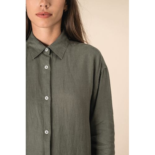 Robe chemise en lin femme thumbnail 4