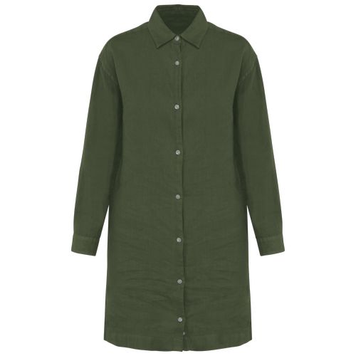 Robe chemise en lin femme - 10