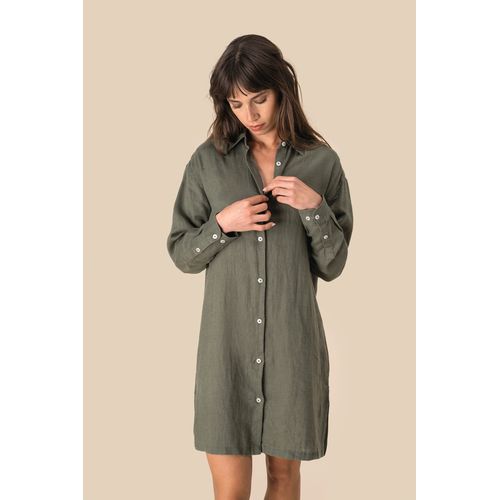 Robe chemise en lin femme - 1