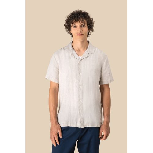Chemise à col bowling en lin homme - 1