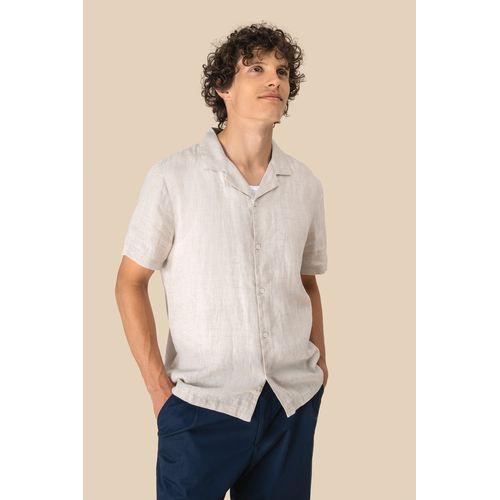 Chemise à col bowling en lin homme - 3