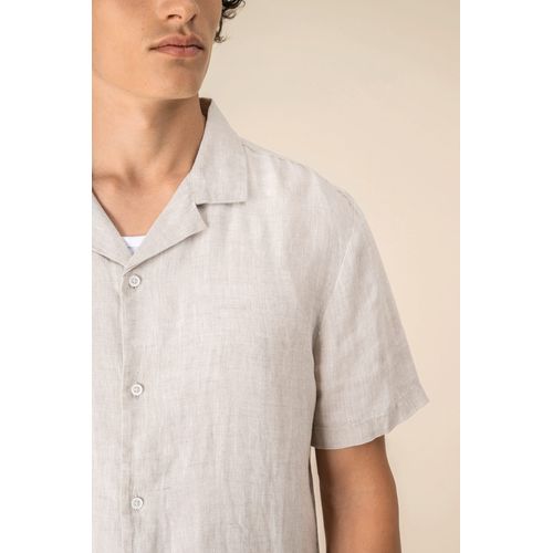 Chemise à col bowling en lin homme - 6