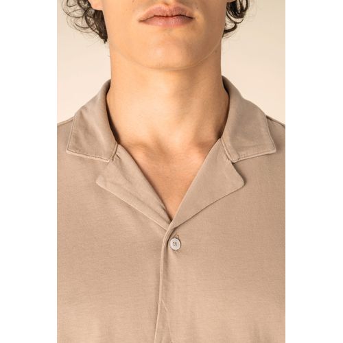 Chemise écoresponsable à col bowling délavée en jersey manches courtes homme - 6