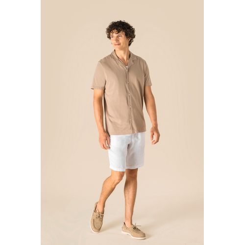 Chemise écoresponsable à col bowling délavée en jersey manches courtes homme - 2