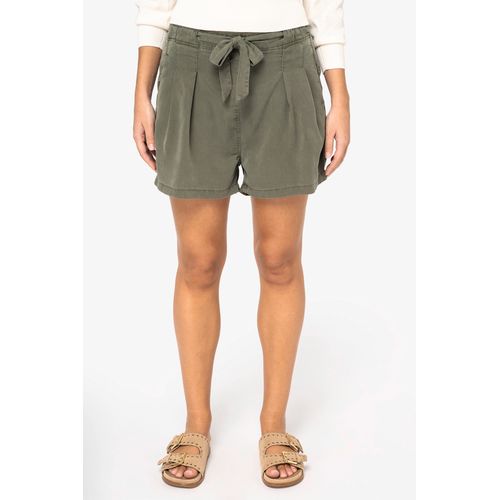 Short écoresponsable délavé en lyocell femme - 1