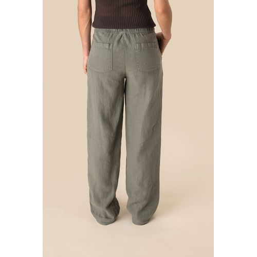 Pantalon délavé en lin femme - 5