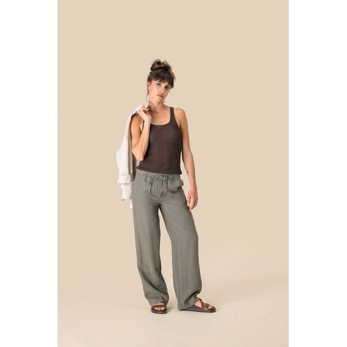 Pantalon délavé en lin femme - 3