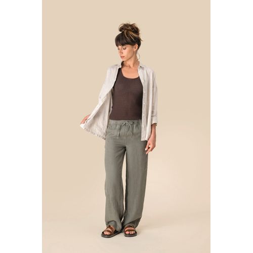 Pantalon délavé en lin femme - 2