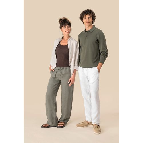 Pantalon délavé en lin femme - 6