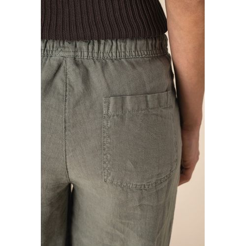 Pantalon délavé en lin femme - 9