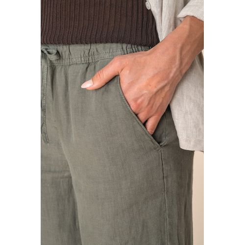 Pantalon délavé en lin femme - 8