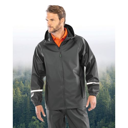CHAQUETA IMPERMEABLE PRISM PU CON BANDAS REFLECTANTES<BR/>