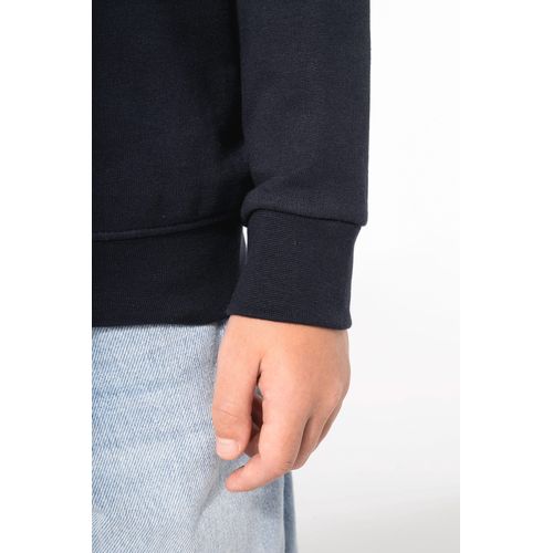 gris oxford Sudadera reciclada cuello redondo para niño