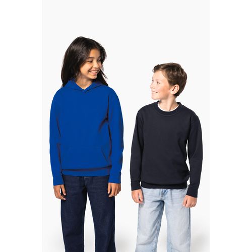 white Sudadera reciclada cuello redondo para niño