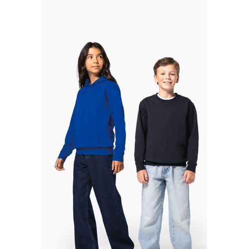 white Sudadera reciclada cuello redondo para niño