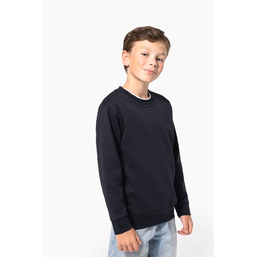 black Sudadera reciclada cuello redondo para niño