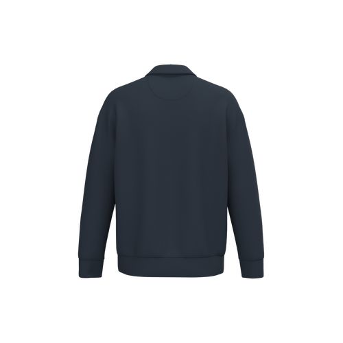 Sweat-shirt écoresponsable quart zip col polo à épaules tombantes unisexe