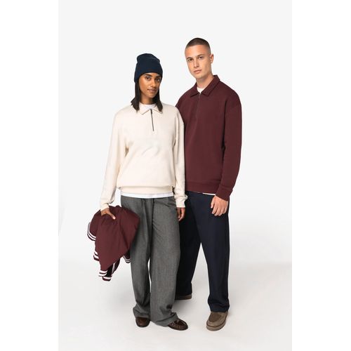 Sweat-shirt écoresponsable quart zip col polo à épaules tombantes unisexe