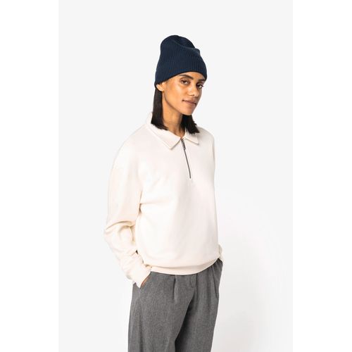 Sweat-shirt écoresponsable quart zip col polo à épaules tombantes unisexe thumbnail 4