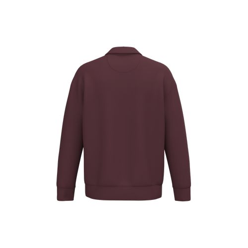 Sweat-shirt écoresponsable quart zip col polo à épaules tombantes unisexe