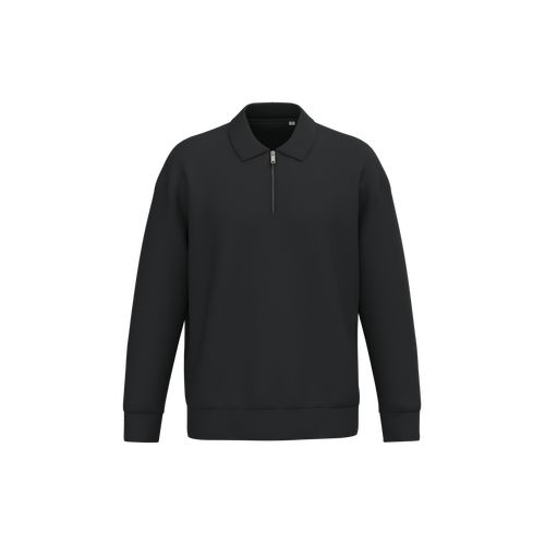 Sweat-shirt écoresponsable quart zip col polo à épaules tombantes unisexe - 9